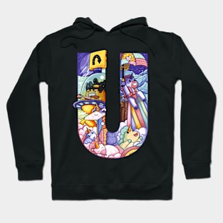 Letter U doodle art Hoodie